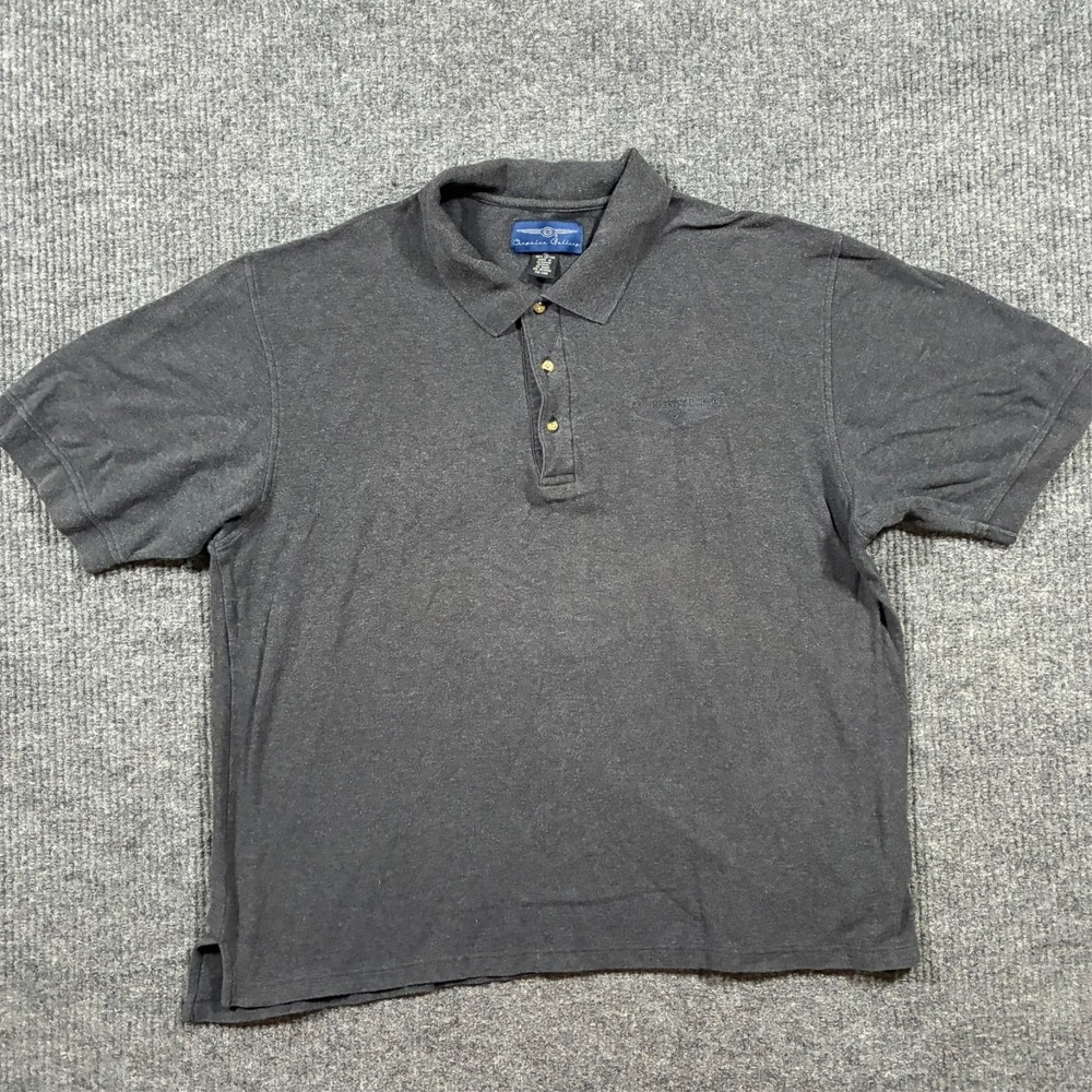 Chrysler Gallery‎ Mens Polo Shirt Size XL Gray 100% Cotton Short Sleeve